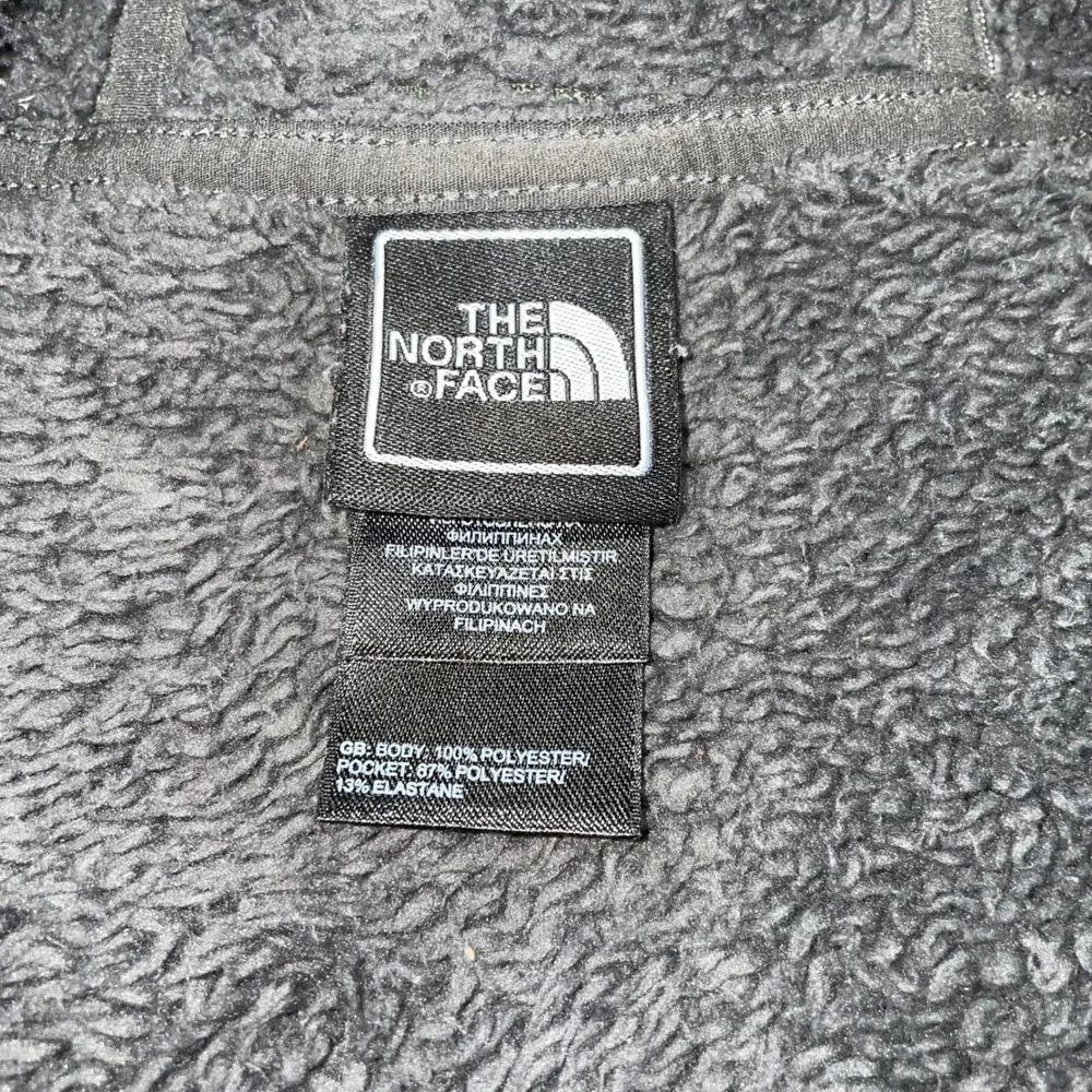The North‎ Face Boys Full Zip Sherpa Lined Fleece Hoodie Green Grey Large 14/16
